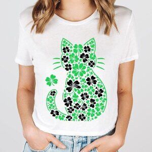 St. Patrick's Day Cat Shirt, Cat Love Saint Paddy's Day T-Shirt